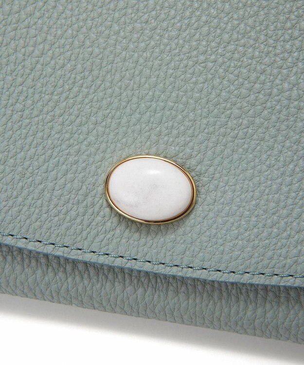 TOPKAPI 【TOPKAPI】gemdrops ジェムドロップ ミニエンボスレザー 天然石 長財布 ミントグリーン