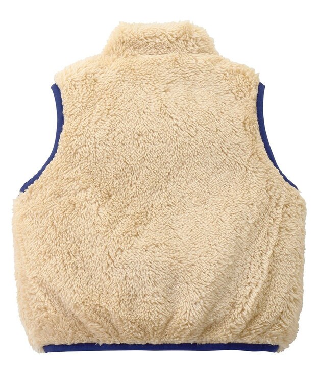 MIKI HOUSE HOT BISCUITS 【80-120cm】 裏ボアフリース リバーシブル総柄ベスト 紺