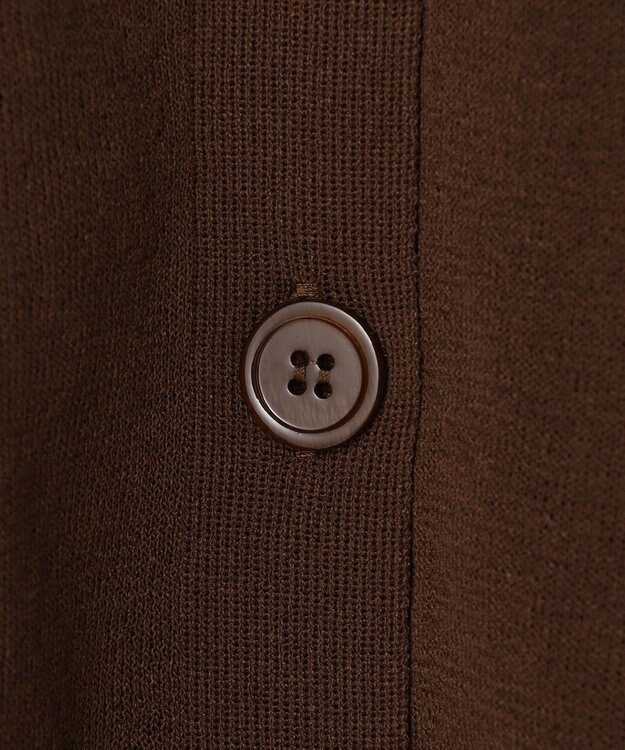 UNFILO シアーフォルムニット キーネックカーディガン ブラウン