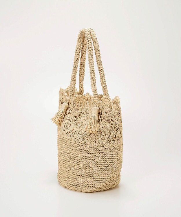 TOPKAPI 【TREASURE TOPKAPI】フラワーモチーフ ペーパー トートバッグ ベージュ