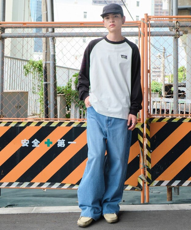 WEGO 【ユニセックス着用ITEM】ラグラングラフィックBIG　T（LS） ブラック