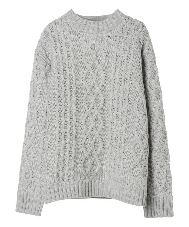 CRAFT STANDARD BOUTIQUE ケーブルニットドッキングスウェット Gray Mixture