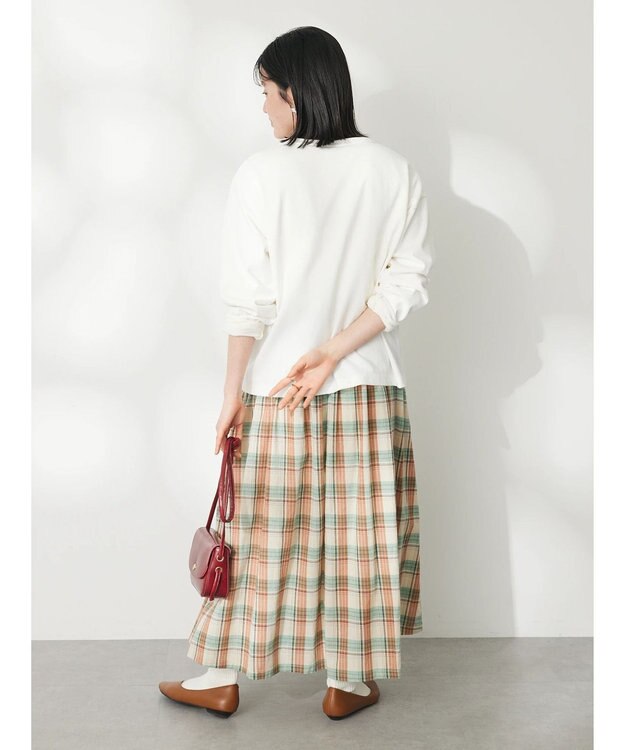 CRAFT STANDARD BOUTIQUE ウ゛ィンテージ風天竺　パール釦クルーカーデＬ／Ｓ Off White