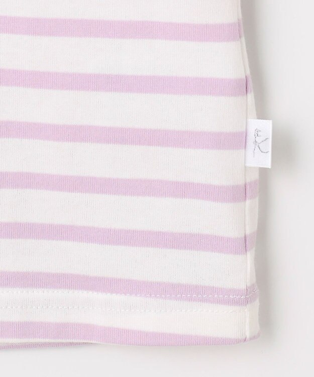 組曲 KIDS 【150-160㎝】リボンボーダー Tシャツ ラベンダー