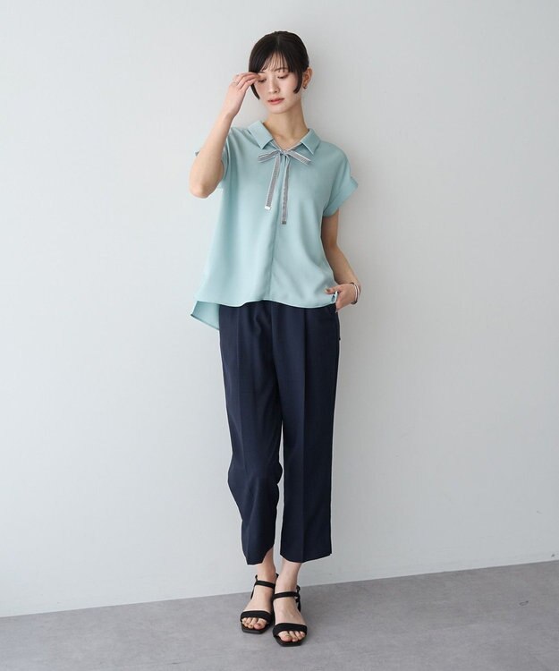 YECCA VECCA 【UVカット】サラサライージーテーパードパンツ Navy