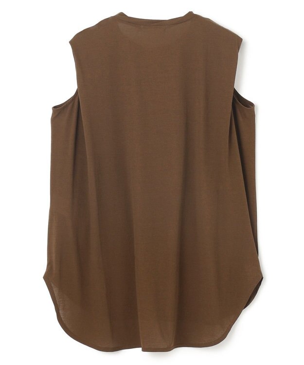 BEIGE， 【BEIGE,ecru/WEB限定・洗える】FINE DRY TOUCH / ねじりデザインコットンノースリーブトップス Brown