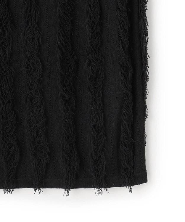 ICB 【洗える】カットジャガード ニットスカート ブラック系