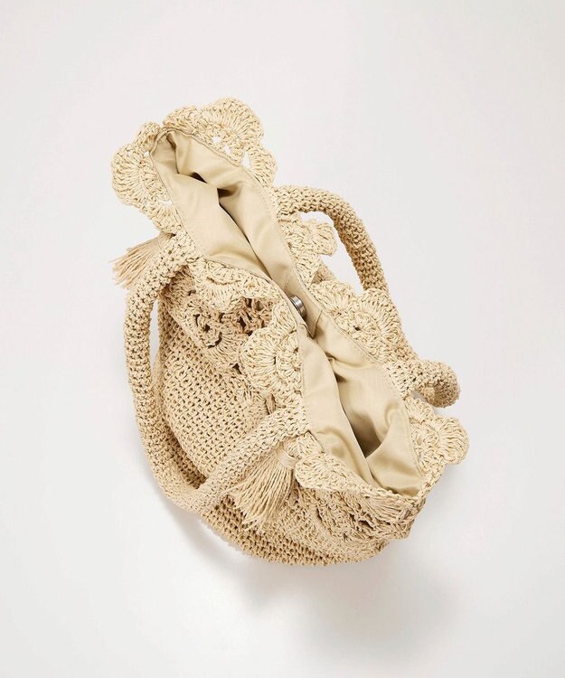 TOPKAPI 【TREASURE TOPKAPI】フラワーモチーフ ペーパー トートバッグ ベージュ