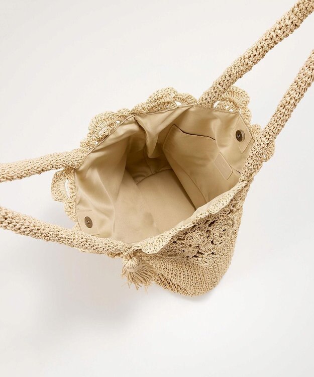 TOPKAPI 【TREASURE TOPKAPI】フラワーモチーフ ペーパー トートバッグ ベージュ