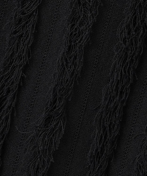 ICB 【洗える】カットジャガード ニットスカート ブラック系