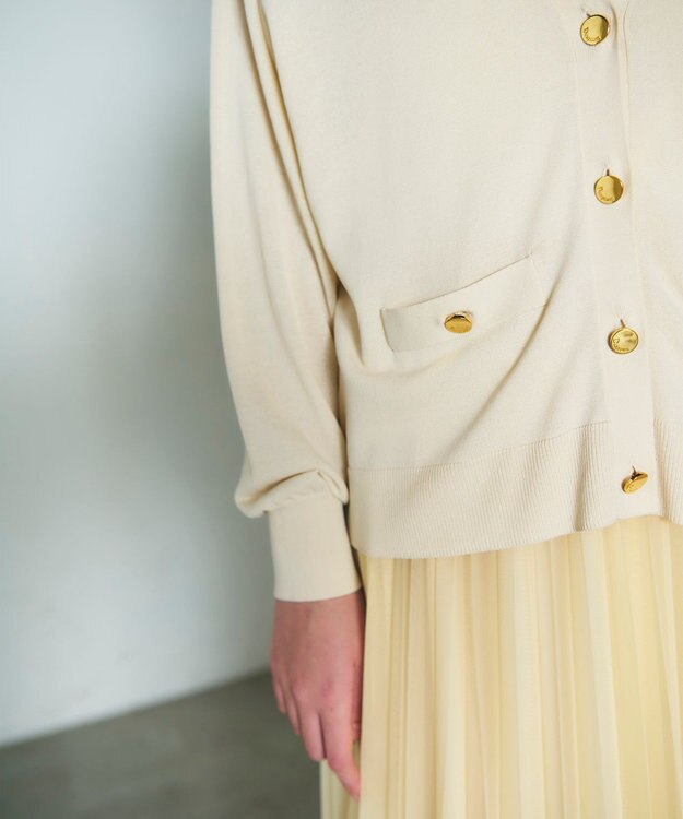 GRACE CONTINENTAL ルーズVネックニットカーディガン キナリ