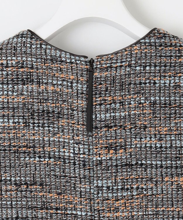 自由区 L 【洗える】エアリーツイード ジャンパースカート グレイッシュミントミックス