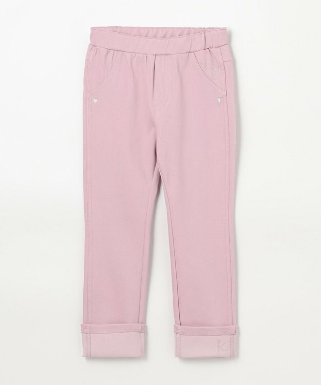 組曲 KIDS 【110-140㎝】ハートデニムニット パンツ ピンク系