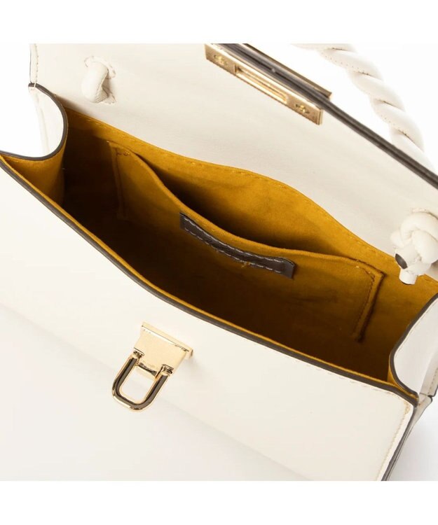 UNBILLION cachecache ねじりハンドルおこし金具2wayミニショルダー アイボリー