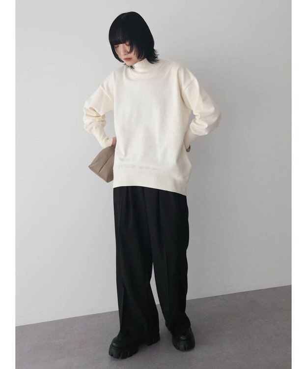Green Parks もちやわ　モックネックプルオーバー Off White