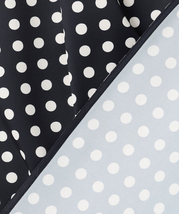 BEIGE， GADE / モノトーンドット柄バンドカラーブラウス Navy Mix