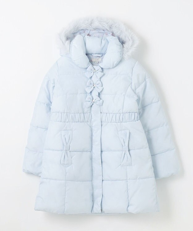 ANY KIDS 【洗濯機OK】中綿Aラインロングコート サックスブルー