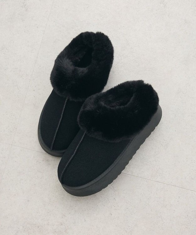 Green Parks ・minia フェイクムートンスリッポン Black