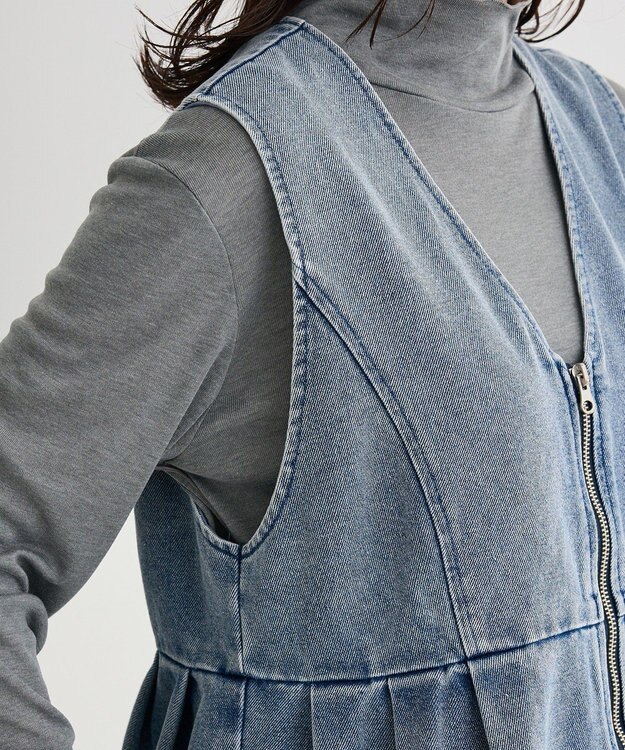 Green Parks デニムペプラムジレ Indigo