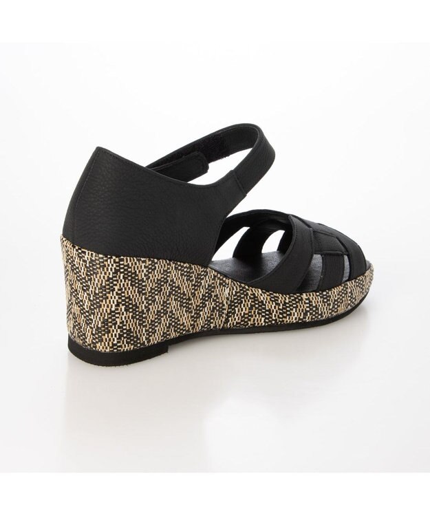 MODE ET JACOMO <D'ICI>カットワークストラップサンダル ブラック