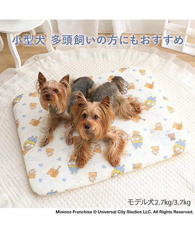 PET PARADISE ミニオン もちっと クール マット Ｍ 《おすわり柄》 ベージュ