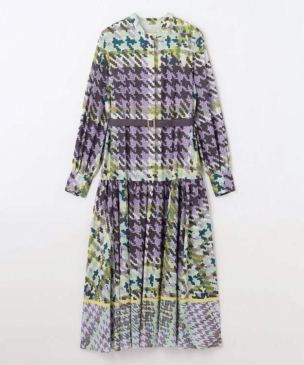 GRACE CONTINENTAL キカプリントティアードワンピース グリーン