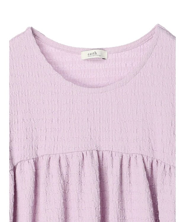 earth music&ecology ジャガードギャザーチュニック Light Purple