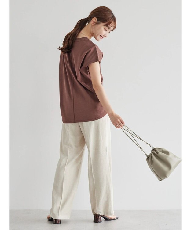 AMERICAN HOLIC キレイＣｏｔｔｏｎフレンチスリーブカットプルオーバー Brown