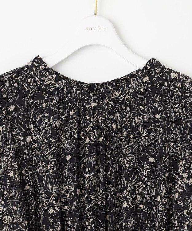 ANY SIS 【洗える】プリント ワンピース ブラック系