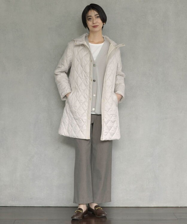 J.PRESS LADIES L プレーティング シャツテール ロングスリーブ Tシャツ ホワイト系