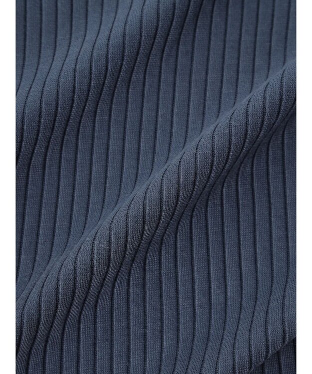 earth music&ecology フレンチスリーブリブプルオーバー Blue