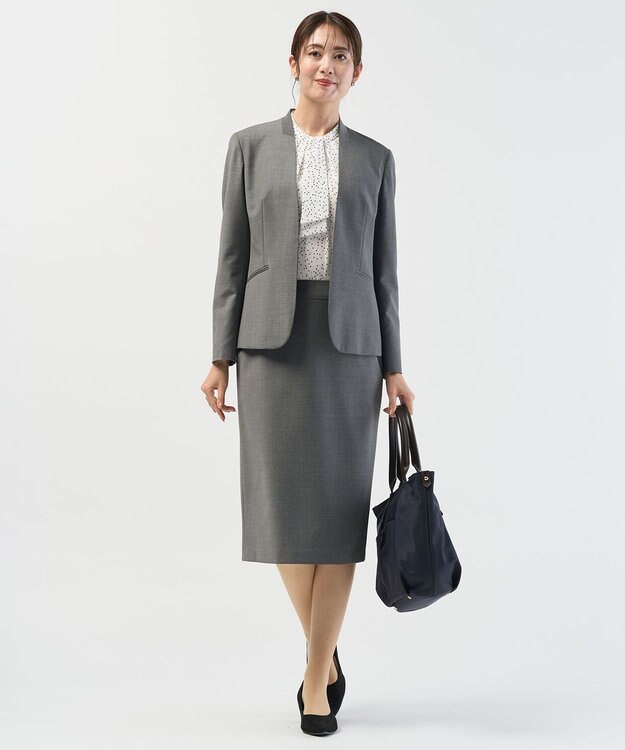 J.PRESS LADIES L 【セットアップ対応】BAHARIYE SOLID スカート ミディアムグレー系