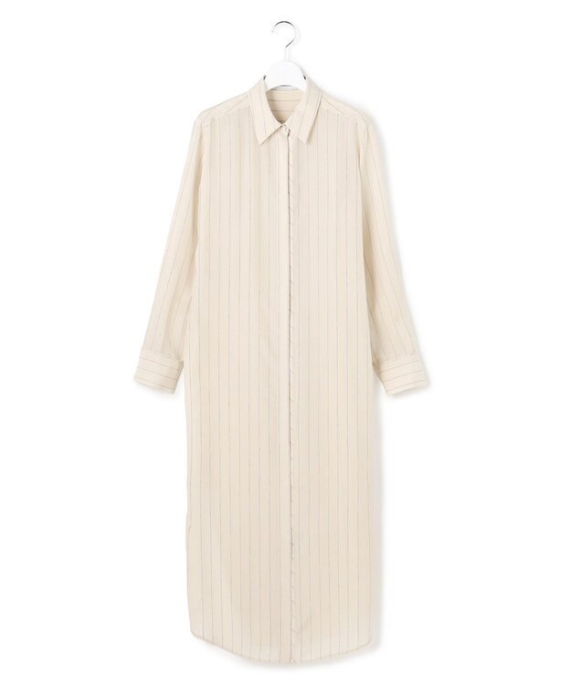ICB 【WEB＆一部店舗限定】PreshrunkCupraStripe シャツワンピース エクリュストライプ