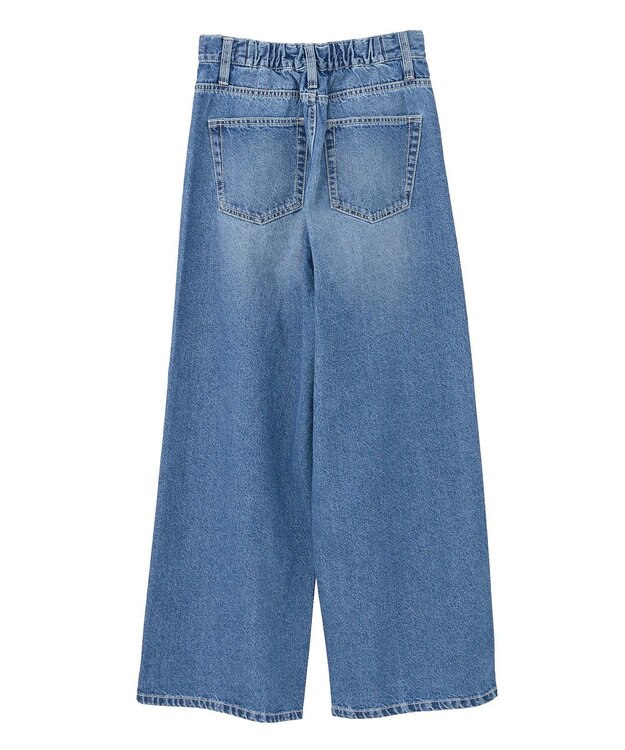 earth music&ecology ワイドフリンジデニムパンツ Indigo