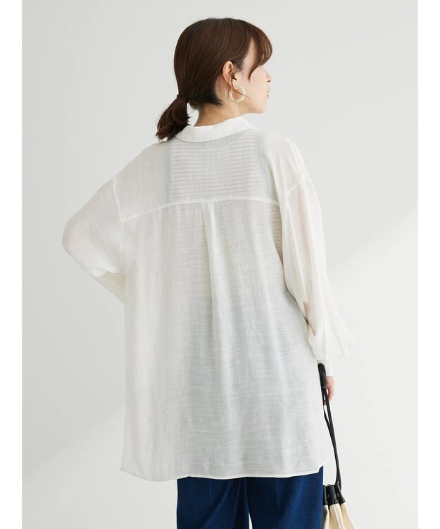 Green Parks ジャガードシアーシャツ Off White