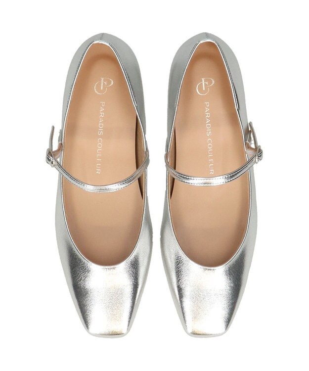 Bridget Birkin 【PARADIS COULEUR】スクエアトウビジューレーンパンプス シルバー