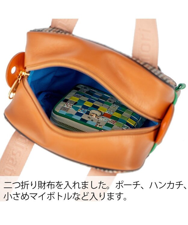 tsumori chisato CARRY ウールチェック ショルダーバッグ 2way ミニバッグ オレンジ