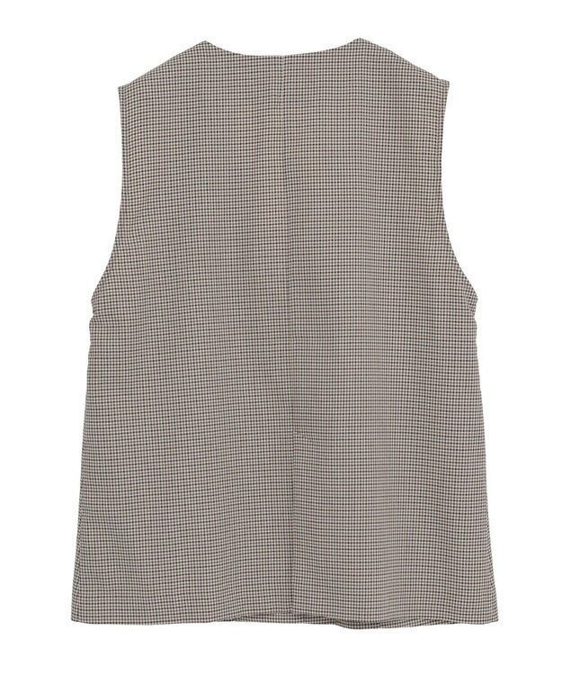 Green Parks ノースリーブチェックジレ Brown