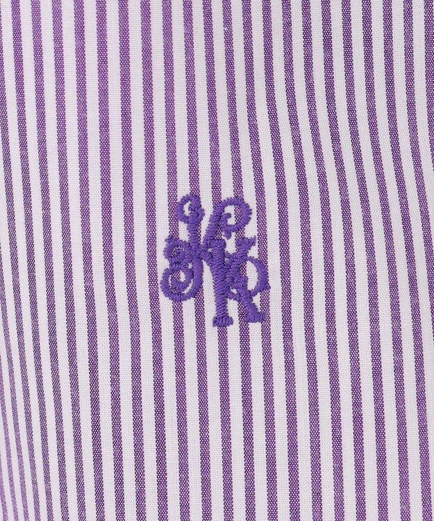 組曲 S 【加藤ローサさん着用】コットンタッチシャーティングボウタイ付き シャツ パープル系1