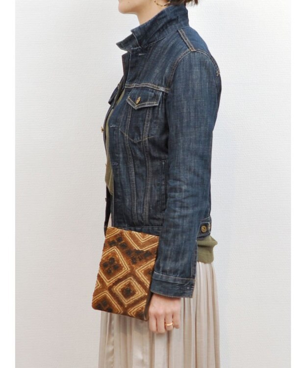 UNBILLION perche クバ布×姫路レザーミニショルダー ミックスディー