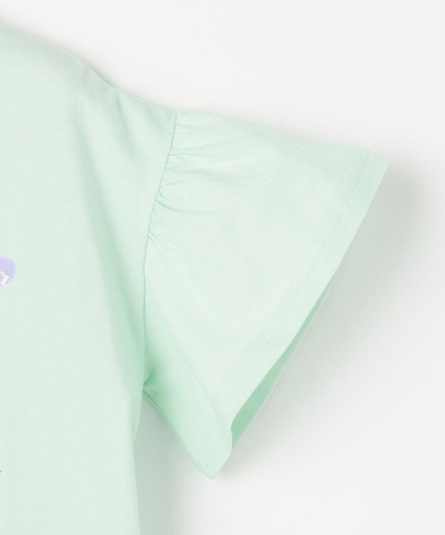 ANY KIDS 【綿100%】ドロップショルダー アニマルプリントTシャツ ミント×イヌ