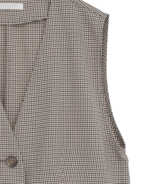 Green Parks ノースリーブチェックジレ Brown