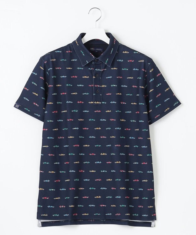 23区GOLF 【MEN】レーシングカープリント 半袖ポロシャツ ネイビー系5