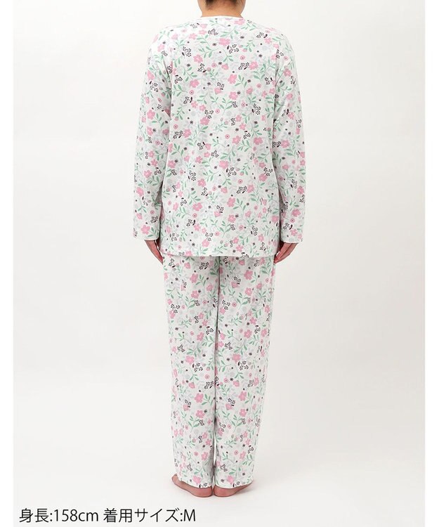 Wing 【数量限定　特別価格】 パジャマ 長袖 長ズボン 綿100％ スムース素材 レディース EP7993 ウイング／ワコール ピンク