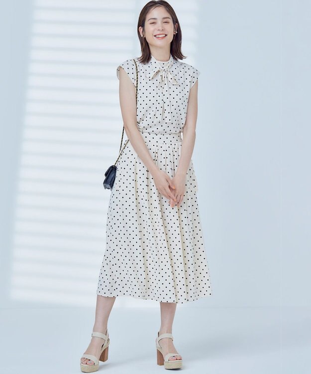 組曲 L 【WEB限定】ドットプリントデシン フリルパンツ エクリュ×ブラック系5