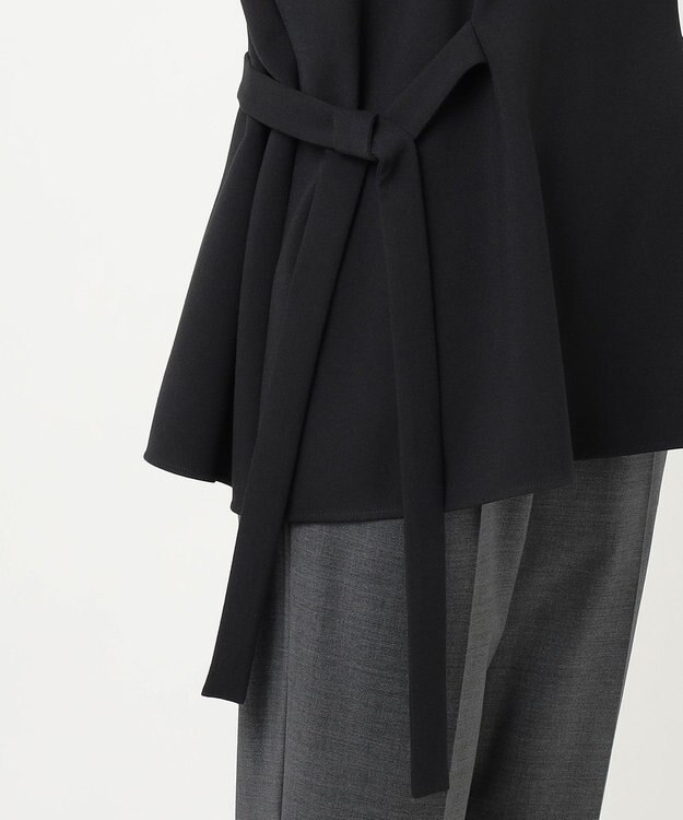 23区 【R(アール)】ダブルクロス ベルテッドブラウス ブラック系