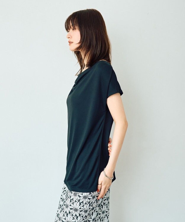 YECCA VECCA 【接触冷感】ドレープカットトップス Black