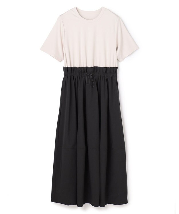 UNFILO BEAUTY FORM-T コンビワンピース グレージュ×ブラック