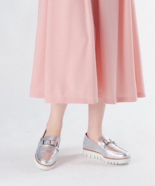 Dominic3 スニーカーソール バックルレザーローファー ブラックエナメル