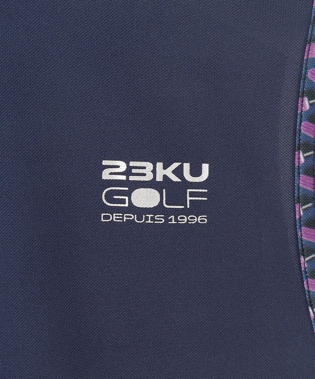 23区GOLF 【WOMEN】【接触冷感・UVケア・吸水速乾】ノースリーブ ポロシャツ ネイビー系